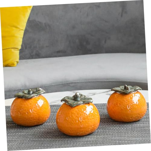 BESPORTBLE Ceramic Orange Jar Decorative Canister Small Food Sealing Container Home Adornment Photography Prop Housewarming