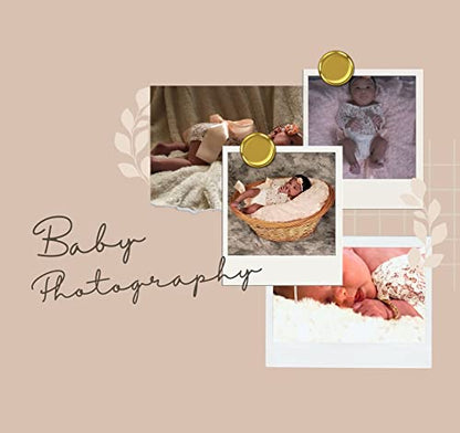 Newborn Lace Romper Baby Girl Outfit Photography Prop Vintage Romper with Ribbon Bow and Matching Headband