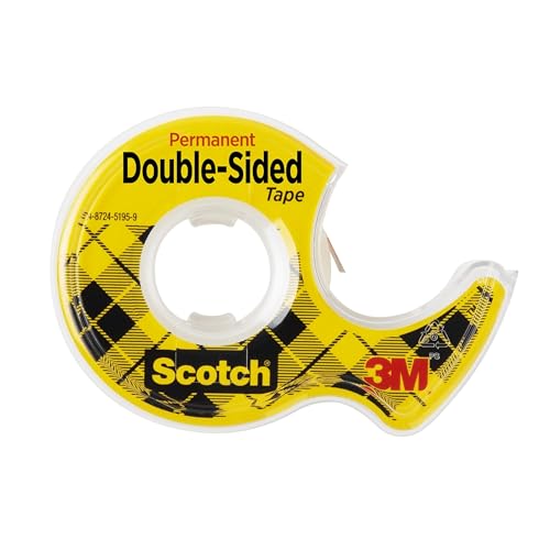 Scotch Double Sided Tape with Tape Dispenser, Office and School Supplies for Arts and Crafts, Alternative to Scrapbooking Tape, 0.5 in. x 400 in., 2 Rolls with Dispensers - size: 0.5 in x 400 in (2 Rolls)