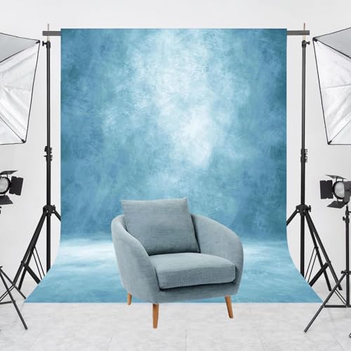 Abstract Professional Photography Backdrop for Portrait Photo Props Booth Background Photoshoot Studio with Polyester Fabric Roller Pocket on Top(6x8ft, Light Blue,No Stand) - color: Serene Blue, size: 6'x8'