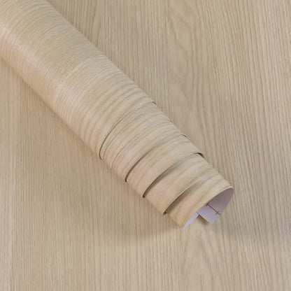 Boobest 15.7"x196" Beige Wood Contact Paper Wood Grain Peel and Stick Wallpaper Removable Self Adhesive Wood Look Vinyl Wallpaper for Bedroom Kitchen Walls Decorative Contact Paper Wood Desk Covering - size: 15.7" x 196.9"