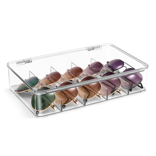 Sorbus Sunglasses Organizer - Plastic Stackable Eyeglass Case Storage Organizer for Multiple Glasses - Reading Glasses - style: 1 Pack