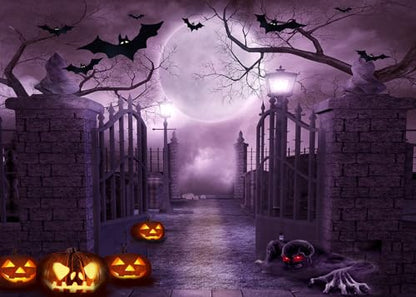 9x6Ft Halloween Theme Pictorial Cloth Customized Photography Backdrop Background Studio Prop - size: 9X6Ft