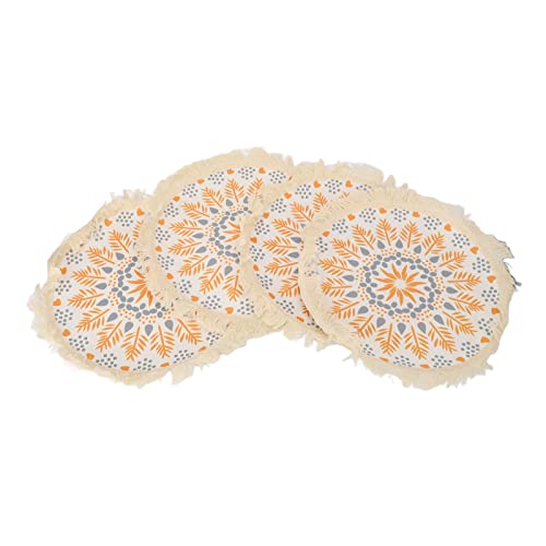 Boho Photography Prop Mat, Boho Decorative Mat with Exquisite Pattern and Tassel Design, Insulation Pad for Table Decoration, Photo Shoot Props for DIY Wax Melting and Styling