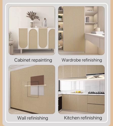 Fabric Grasscloth Texture Self-Adhesive Wallpaper Linen Peel and Stick Wallpaper Easy to Apply Removable Easy to Clean for Bedroom Livingroom Cabinet 16.5inx236.2in -Brown - color: Brown