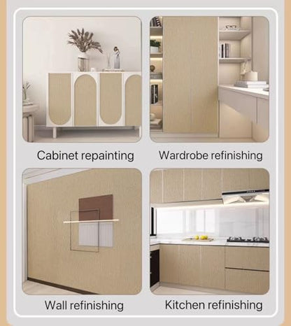 Fabric Grasscloth Texture Self-Adhesive Wallpaper Linen Peel and Stick Wallpaper Easy to Apply Removable Easy to Clean for Bedroom Livingroom Cabinet 16.5inx236.2in -Brown - color: Brown