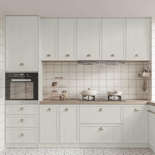 TANONE Beige Grasscloth Peel and Stick Textured Wallpaper 17.7'' x 118'', Self-Adhesive Linen Vinyl Wallpaper, Waterproof and Removable Neutral Contact Paper for Furniture and Wall Covering - color: Beige Grey Sliver, size: 15.8" x 118"