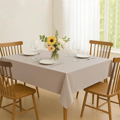 Tablecloths 60x102 Inches Textured Fabric,Natural Water Resistant Spill Proof Table Cloth Table Covers for Dining, Wedding and Parties，Natural - color: Natural, size: 60" x 102" (Rectangular)