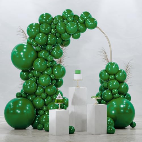 PartyWoo Dark Green Balloons 128pcs Different Sizes of 18 12 10 5 Inch Emerald Hunter Forest Green Balloon Arch Kit for Birthday Christmas Graduation Dinosaur Jungle Theme Party Decorations Green-Y56 - color: Green-y56