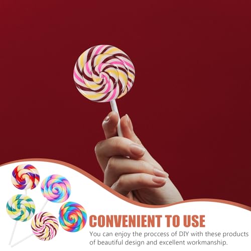Abaodam 5Pcs Large Simulation Lollipop Giant Lollipop Prop Fake Candy Photo Booth Prop for Christmas Party Carnival Cosplay Wedding Birthday Party Supplies