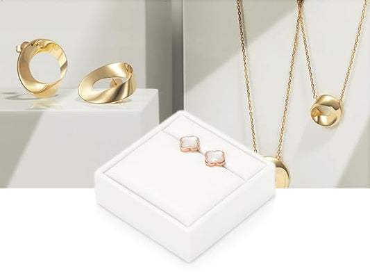 PU Leather Earrings Stand Ring Display Holder Earrings Showcase Display Block Jewellry Storage Stand for Shows (White) - color: White, size: Earring Stand