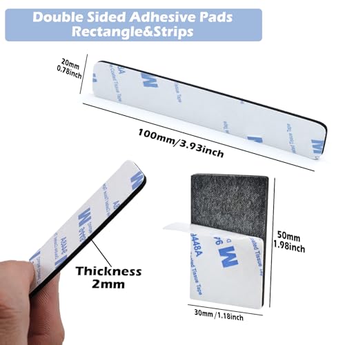 Double Sided Adhesive Pads,Heavy Duty Mounting Tape 50 Pcs 3mm Heavy Duty Picture Hanging Strips Strong Adhesive Foam Pads Waterproof Rectangle for Indoor & Outdoor