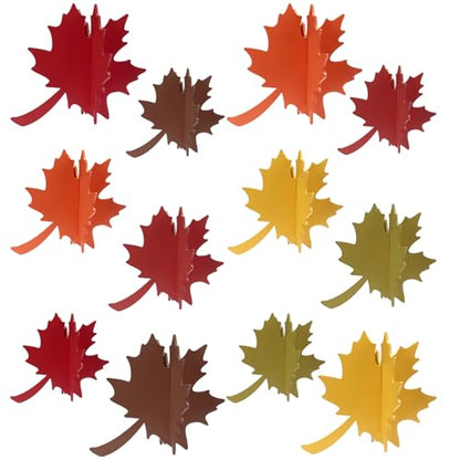 Soaoo 24 Pcs Thanksgiving Leaves Decorations Farmhouse 3D Fall Table Decor Centerpiece Wooden Maple Leaf Block Signs for Autumn Harvest Tiered Tray Party Shelf Display - size: Various Size, style: Maple Leaf