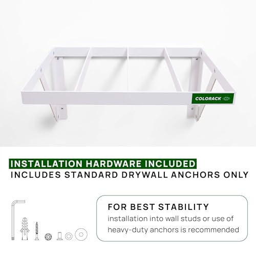Seamless Paper Backdrop Vertical Storage Rack – Wall Mounted Organizer for Photography Studio – Holds Up to 16 Rolls (White) - color: WHITE