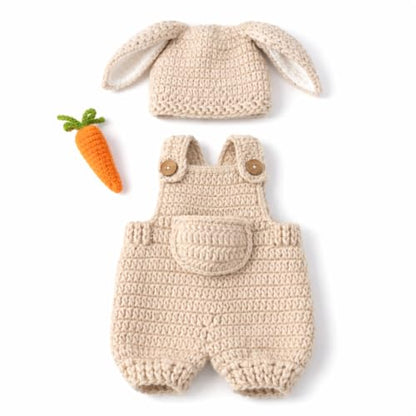 Baby Bunny Outfit for Newborn Photoshoot Props – Easter Baby Outfit Knitted Crochet Bunny Costume with Bunny Ears Hat & Carrot Prop – Newborn Photography Outfit Easter Bunny Baby Photoshoot Costume