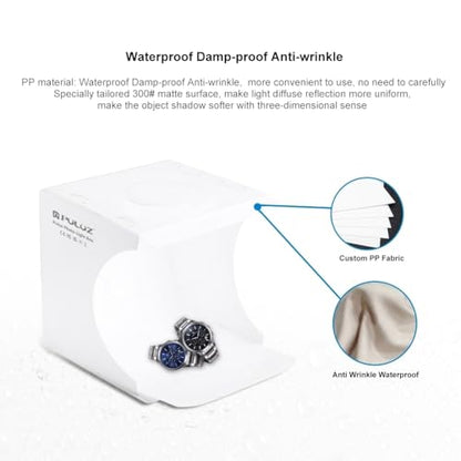 Mini Photo Studio Light Box, PULUZ Portable Folding Photography Lighting Tent Kit with 5500K LED Lights 6 Color Backdrops for Small Items Products Photography 21cm - color: 21cm/8in