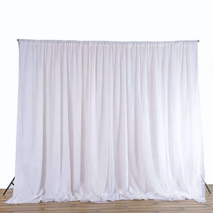 Efavormart 20ftx10ft White Dual Layered Chiffon Polyester Room Divider, Backdrop Curtain with Rod Pocket - color: White, size: 120"W x 240"L (Pack of 1)