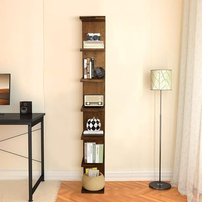 LitaEther Lack Wall Shelf,Display Floating Shelf (Solid Wood, 7 Tier) - color: Solid Wood, size: 7 Tier