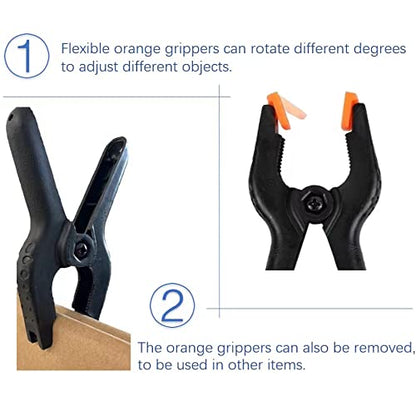 10 PCS 4.5 inch Professional Plastic Large Spring Clamps Heavy Duty for Crafts or Plastic Clips and Backdrop Clips Clamps for Backdrop Stand,Photography, Home Improvement and so on…