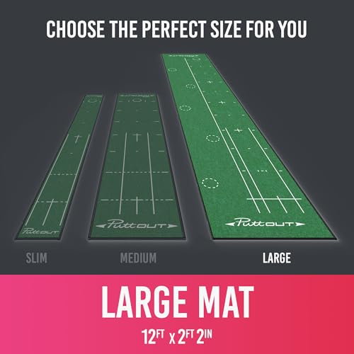 PuttOut Large Golf Putting Mat, 367cm x 67cm