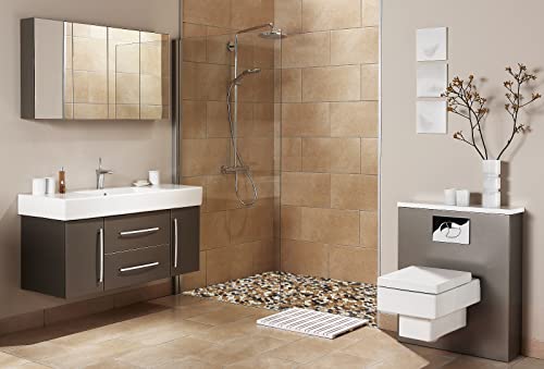 Parrotile Yellowstone Matte Pebbles Mosaic Tile for Shower Floor Bathroom Floor Tiles Non Slip [5 Sheets] - color: Matte Yellowstone