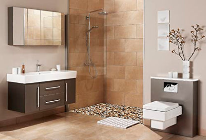 Parrotile Yellowstone Matte Pebbles Mosaic Tile for Shower Floor Bathroom Floor Tiles Non Slip [5 Sheets] - color: Matte Yellowstone
