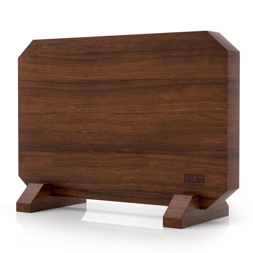 HOSHANHO Magnetic Knife Block, Thickened Acacia Wood Kitchen Knife Holder Stand with Strong Magnets, Multifunctional Double Side Knife Storage Organizer for Kitchen Counter - size: 14*10*4.7 inch
