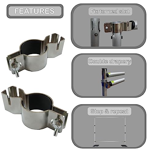Pipe and Drape Backdrop Photobooth Wedding Party Convention Tradeshow Kit Framework ONLY (Clamps) - size: Clamps