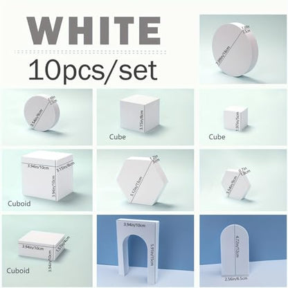 10PCS Geometric Posing Props Set for Photography – EVA Hard Foam Photo Styling Accessories for Jewelry, Cosmetics, Products – Flat Lay Display Blocks with Versatile Shapes & Angles