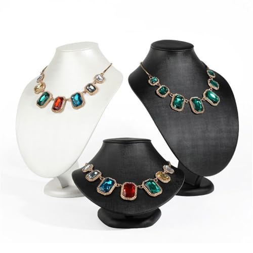 Jewelry Display Stand Fashion Display Rack Light Luxury Jewelry Display Props High-Grade Jewelry Counter Jewelry Display Rack Neck Stand Necklace Stand Display(White,Large) - color: White, size: Large