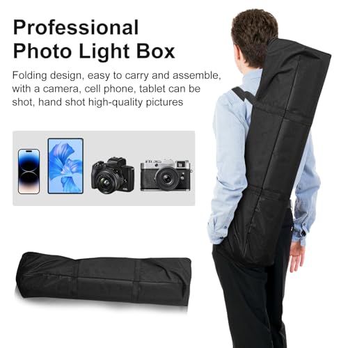 48"x56"x40" Large Photo Studio Light Box Photography, 6 Light LED Panels Dimmable Shooting Tent with 3 Color Backdrops Continuous Lighting Softbox for Model Clothing Photography - size: 48x56 in (6 LED Strips)
