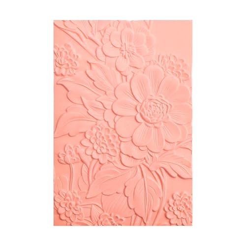 Briartw Blooming Flowers Texture Template 3D Embossing Folder for Card Making Adding Textured Detail to Paper Crafting 6.3x4.5inch Clear Texture Plate Perfect for Heavyweight Cardstock (≥250gsm/92lb) - color: Blooming Flowers B
