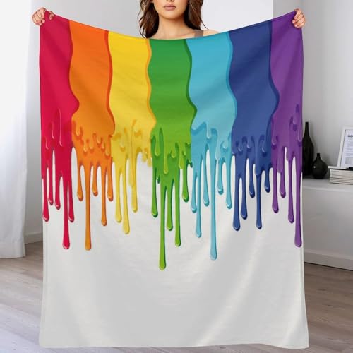 Splashing Graffiti Throw Blanket Abstract Fluid Rainbow Color Paint Style Dripping Splattered Graphic Blanket for Sofa Bed Couch Chair Or Dorm 30"x40" - color: Style-14, size: 30"x40"
