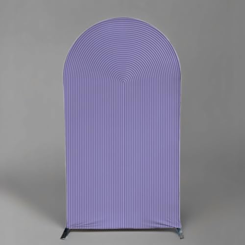 HUAYI Violet Purple Ripples Pattern Arch Backdrop Cover for Birthday Party Wedding Baby Shower Decorations Chiara Backdrops Arched Wall Frame Stands Covers Props GP-450 2.5ft * 6ft - color: GP-450-Arch Cover, size: W2.5ft by H6ft (75cm by 180cm)