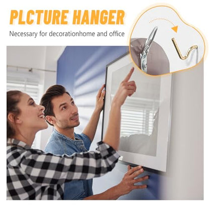 FURHUA 30pcs Aeneous Super Hook Picture Hangers and Office Pack, Drywall Hooks for Hanging Pictures, Wall Hooks, Picture Hangers, Picture Hanging Kit，Hang Art, Clock, Shelves, Mirrors - style: Aeneous