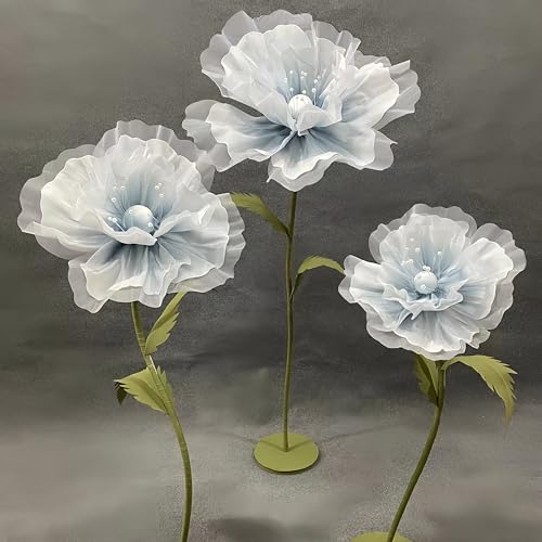 Large EVA Artificial Flowers, 5.3ft Giant Flowers for Decorations with Stand, Wedding Birthday Easter Party Mother's Day Home Decor Shop Window Display Photography Props, Blue - color: B Blue
