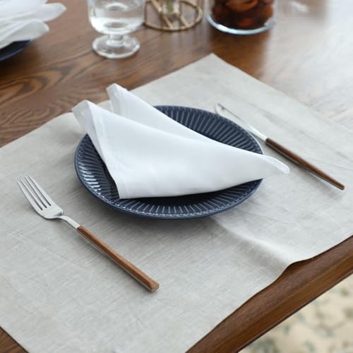 Simple&Opulence Linen Napkins Set of 6 – 100% Pure Linen Napkins for Spring, Easter, Mothers Day,Wedding, Party, Everyday Use Machine Washable and Reusable 14" x 14" White - color: White, size: napkin(14"×14")