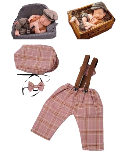 Newborn Baby Boy Suspender Pants Photo Outfits Gentleman Photography Outfit Girl - color: Color5