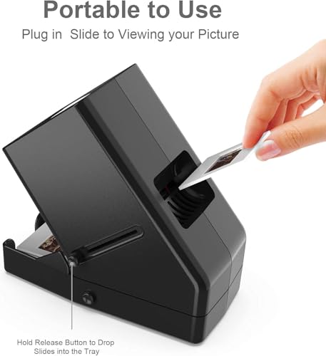 DIGITNOW 35mm Slide and Film Viewer, 3X Magnification, Battery Operation, LED Lighted Illuminated Viewing –for 35mm Slides & Positive Film Negatives(4AA Batteries Included)