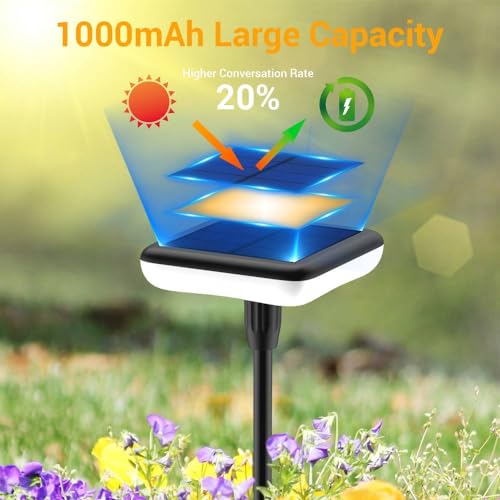 Solar Lights Outdoor Garden 4 Pack Solar Pathway Light 31" Tall Solar Landscape Lights 34LM Bright Up to 12H IP65 Waterproof Auto On/Off for Walkway Outside Yard Path Patio Lawn Flower Bed plant Decor - size: 4 Pack