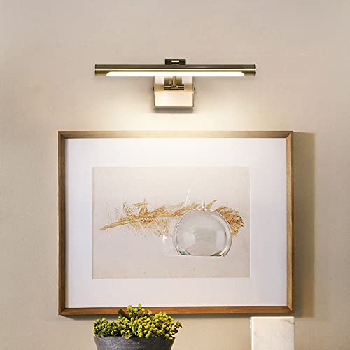 Joosenhouse LED Picture Lights for Paintings Bronze Finish 16.53" Long Swing Arm Display Wall Art Light 7W Gallery Hallway Lighting Over Pictures,Hardwired Connection 3000K - color: Antique Bronze, size: Non-Dimmable 16.53" Long