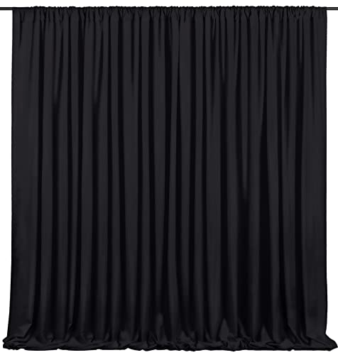 Black Backdrop Curtains 2 Panels 5ft x 10ft Polyester Photo Backdrop Drapes for Wedding Party Stage Birthday Decorations - color: Black, size: 2 Panels 5ft X 10ft