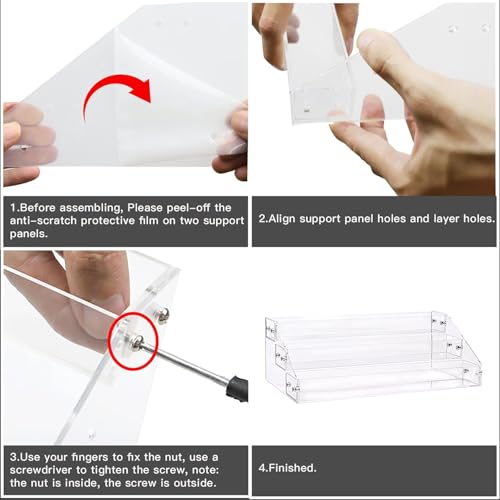 3 Layers Stand Shelf Holder Clear Acrylic Rack for Nail Polish Organizer Essential Oil Storage Sunglasses Makeup - style: 3 Layers