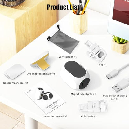 Magnetic Fill Light for Gimbal Stabilizer, Magnetic Light for DJI Gimbal Small Video Lights, 40 Led Portable Clip Cell Phone Selfie Lights, Rechargeable Selfie Lights with 3 Lights Modes