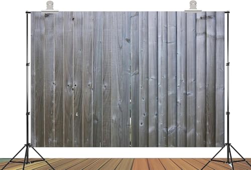6x4ft Fabric Gray Wooden Plank Fence Backdrop Vertical Wood Grain Texture Background for Farm Shoots, DIY Craft Photography, Outdoor Portraits Photo Shoot Studio Props - size: 6X4ft