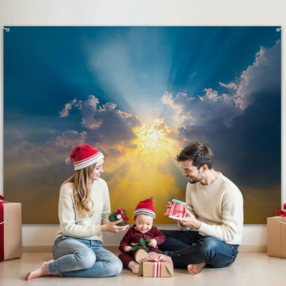 5x7ft Photography Backdrop Sunset Sun Coming Clouds Photo Backdrop Photography Background for Photoshoot Portrait Video Party Photo Studio Prop Booth - color: Color3