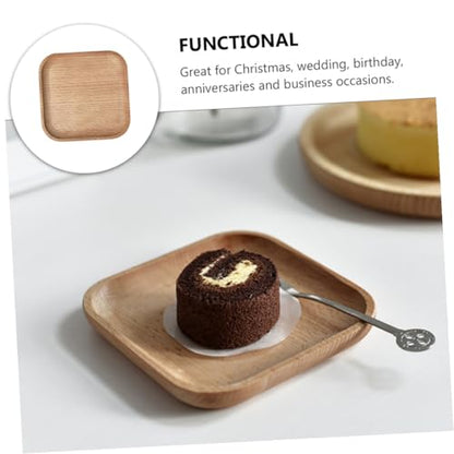 Ciieeo Wooden Serving Plate Mini Appetizer Tray Small Square Dessert Plate for Party Snack Display and Food Photography Prop