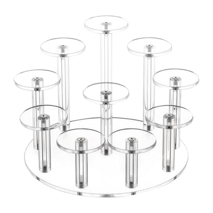 Jusalpha Acrylic Display Stand, 10 Tier Round, Clear Organizer for Jewelry, Funko POP Figures, Perfume, Cupcake, Countertop Decoration (10 Tier) - size: 10 Tier