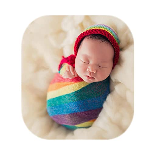 Coberllus Newborn Baby Photo Props Wrap Cloth Blanket Swaddle for Boys Girls Photography Shoot (Multi) - color: Multicolor