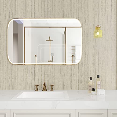 VEELIKE 15.7''x354'' Ecru White Grasscloth Peel and Stick Wallpaper Textured Grasscloth Contact Paper Self Adhesive Removable White Fabric Linen Wall Paper Roll for Bedroom Bathroom Walls Furniture - color: Ecru White, size: 15.7" x 354"